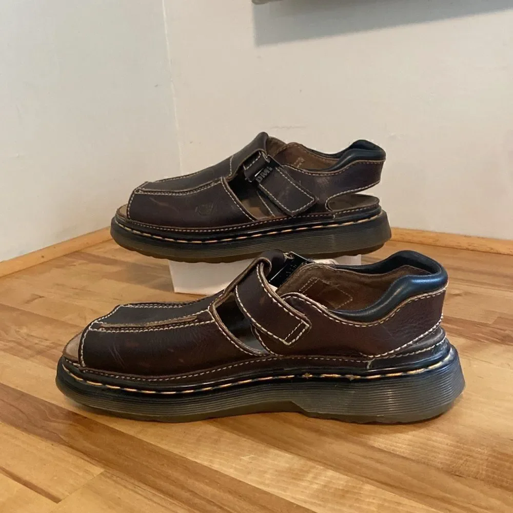 Dr. Martens Brown Leather Vintage Y2K 9064 Men's Airwair Chunky Sandal Size 10